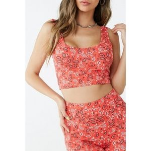 Forever 21 paisley print crop top S